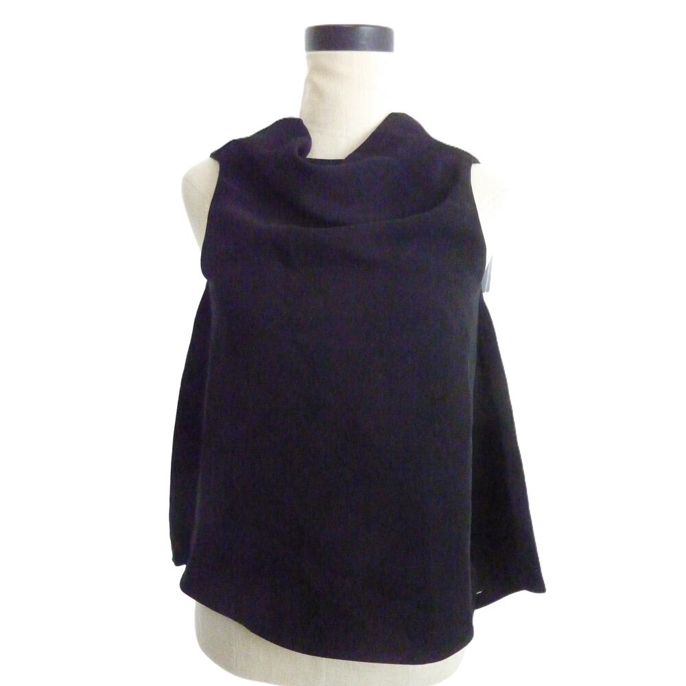 NWT Reiss Black Sleeveless Blouse Top Size 2 Simone Split Back Cowl Neck Top